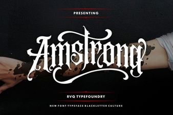 Amstrong Font Free Download - Bold Blackletter Typeface