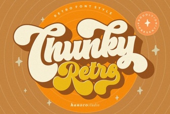 Chunky Retro Font – Bold Vintage Display Typography for Creative Projects